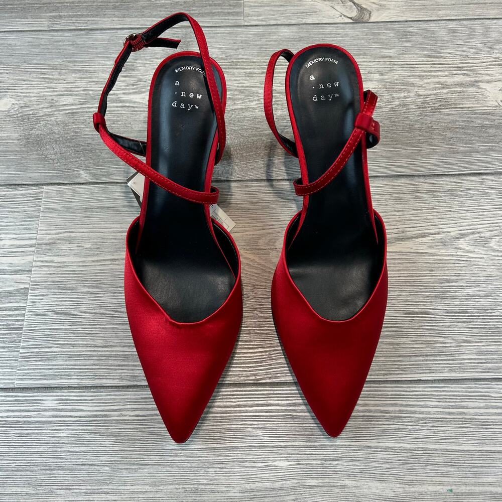 A New Day Womens Rosemary Heels Red 10 NWT - Picture 5 of 5